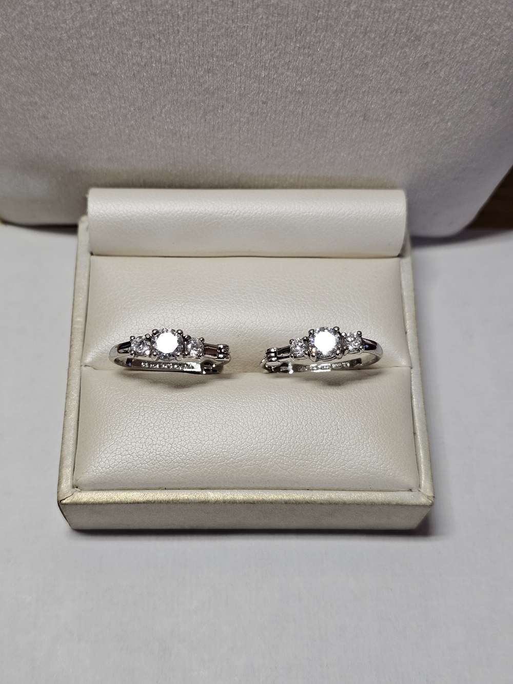 Sterling Silver 925 Cubic Zirconia Hoop Earrings -
